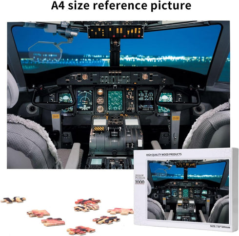 1000 12,Teens 29.5'' 19.7'', Pieces Airplane Cockpit View Jigsaw Puzzle,Fun Educational Toy for Kids Ages