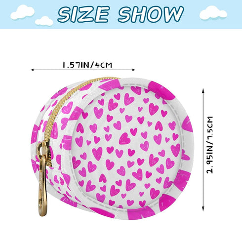 Heart Round Pacifier Storage Case with Zipper, Portable Pacifier Case for Travel, Diaper Bag & Purse, Pacifier