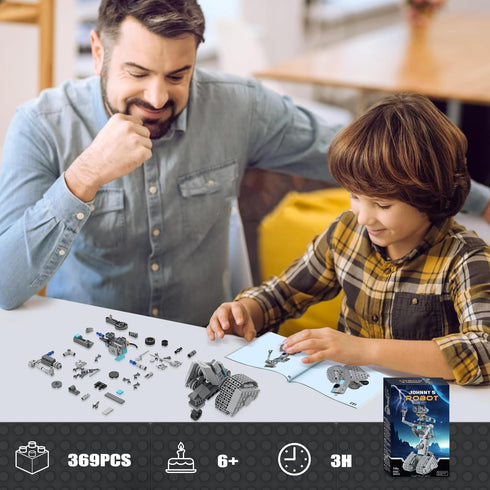 Johnny 5 Robot Building Toys - Movie Short Open Circuit Figures - Building Kit for Adults and Children (368 PCS)