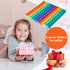 7.8in Big Size P0pp Math Toys, Rainbow Square Fidget Toy for Stress Relief and Math Manipulatives