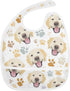IHCVHQX Baby Feeding Bibs for Boys Girls Golden Retriever Dog Faces and Paw