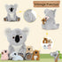 5Pcs 17.7 Inch, 4 Koala Bear Stuffed Animal Mom Koala Plush Toy with Adorable Babies Plushies in Zippered Back