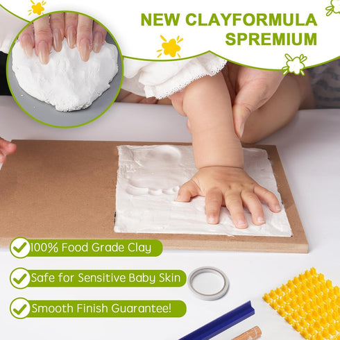 Hzorille Baby Hand and Footprint Kit, Clay Handprint Keepsake Frame, Newborn Keepsake Photo Frame, Nursery Picture