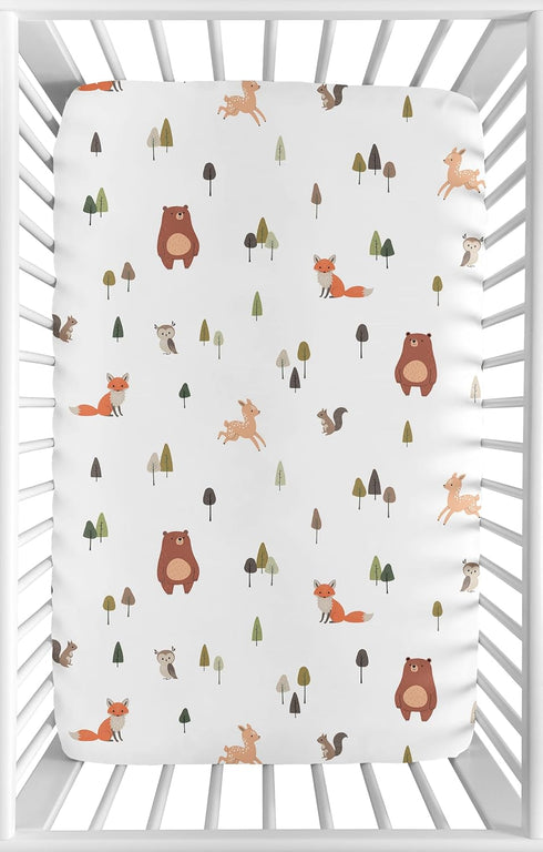 Sweet Jojo Designs Baby Mini Crib Sheets (Woodland Animals) for Girls &