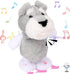 Hopearl Talking Schnauzer Plush Toy, Singing Dog that Repeats What You Say, 8'' Gift for Toddlers