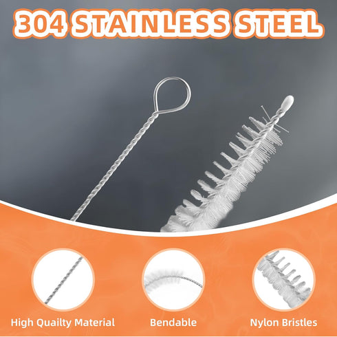 WDPOER Set 5, Cleaning Brushes for Reusable Drinking Straws, of Long Wire Handle, Bottle and Straw Cleaner for Stanley