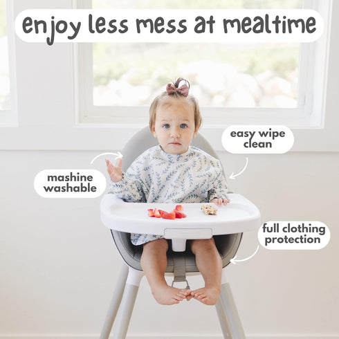 Baby Bib with Sleeves - Long Sleeve Toddler Feeding Apron Bibs for Eating & Lead Weaning, Mess Proof