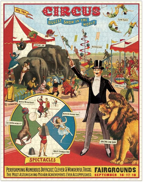 Vintage Circus: Cavallini 1000 Piece Puzzle (PZL/Circus)