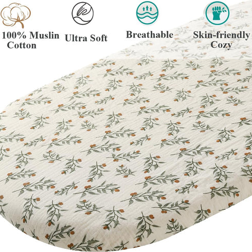 Fadacudan Simmons 2 Pack Muslin Bassinet Sheet Compatible with Graco Travel Lite, Fodoss, Cloud Baby, Yacul, Kids