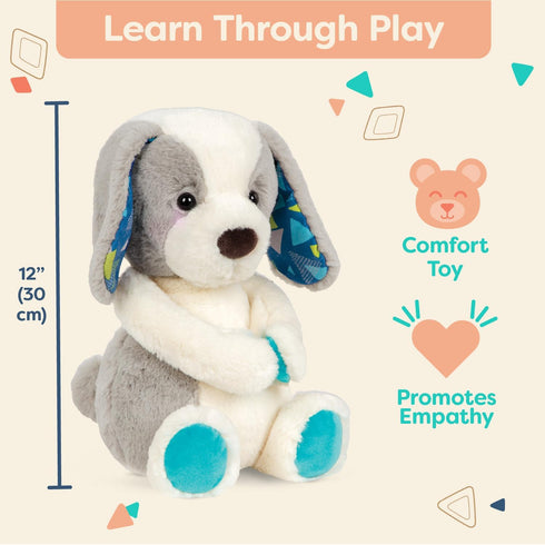 B. toys 12-Inch Plush Dog, Huggable Stuffed Animal Toy, Soft & Cuddly Plush Puppy for Newborns and Kids