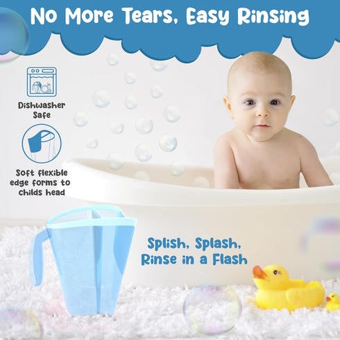 S.C. Products, Inc. Shampoo Rinse Cup for Kids | Baby Bath Pail | Tear Free Baby Rinser Pail - Three Color Choices
