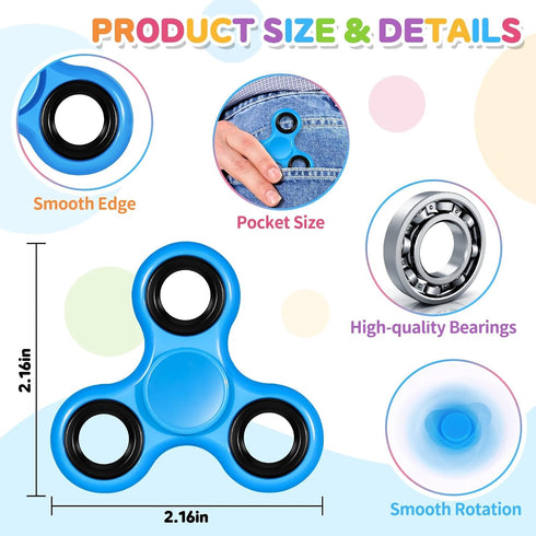24 Pack 4-8-12, Gigilli Fidget Spinners Bulk for Kids Adults, Easter Basket Stuffers Treasure Box Toys for Kids