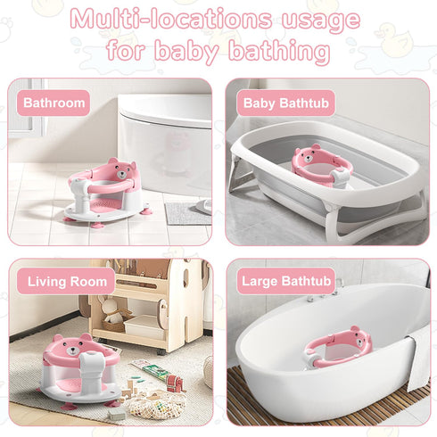 6 4 Baby Bath Seat for Babies Months & up, Non-Slip Toddler Bath Seats for Babies Sitting Up, Safe Infant & Newborn
