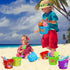Junkin 24 Sets Beach Sand Buckets and Shovels for Kids, 6.3" Small Beach Pails and Sand Toys for Summer