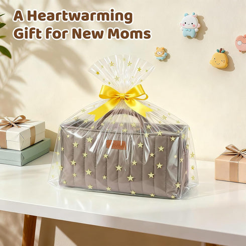 Zooawa Baby Diaper Caddy Organizer, Portable Nursery Storage Basket with Compartments, Handle & Shoulder Strap