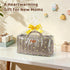 Zooawa Baby Diaper Caddy Organizer, Portable Nursery Storage Basket with Compartments, Handle & Shoulder Strap