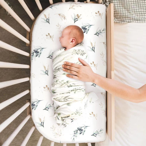 Set 2 Pack, Stretchy Ultra Soft Fitted Bassinet Sheets Cradle Sheet Universal Fit for Rectangle, Oval or Hourglass