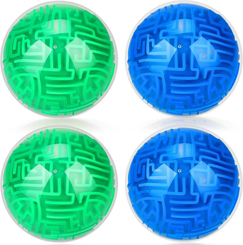 Sumind 4 Pcs 3D Puzzle Maze Ball, Magic Brain Teasers Games for Adults Teens Hard Challenges