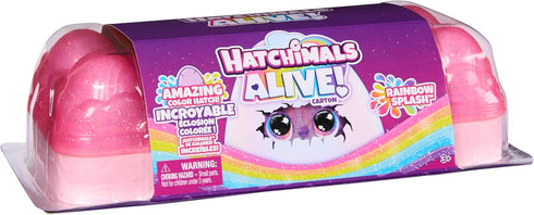5 10 3 Hatchimals Alive, Rainbow Splash Egg Carton with Mini Figures in Color Reveal Eggs & Accessories, Kids Toys