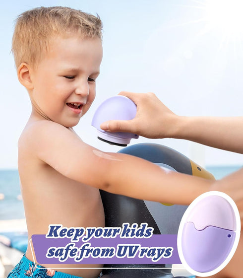 Sunscreen Applicator for Kids, BPA Free Refillable Roll on Sponge Sunscreen, Perfect Size for Travel, 1.9fl oz, Purple