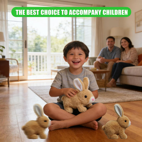 SANTVOLO Hopping Bunny Toy, Interactive Electronic Bunny Stuffed Animal with Sounds and Movements, Animated Walking