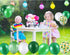 60 Pieces 12 Inch Green and White Balloons, Green Marble Confetti for Summer Party Decoration