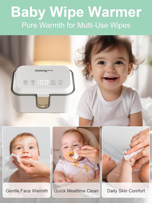 3 MOMYEASY Baby Wipe Warmer, Large Capacity Wipes Dispenser with Temperature Modes, Even Heating Diaper Wipe Warmer
