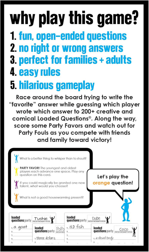 Loaded Questions Party - An Epic Party Game of Fun Questions, Personal Answers and Instant Laughter, 4 to 8 Players
