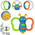9pcs Baby First Rattle Teether Toy Gift Set with Storage Box for Infant Newborns 0-18 Months, Blue