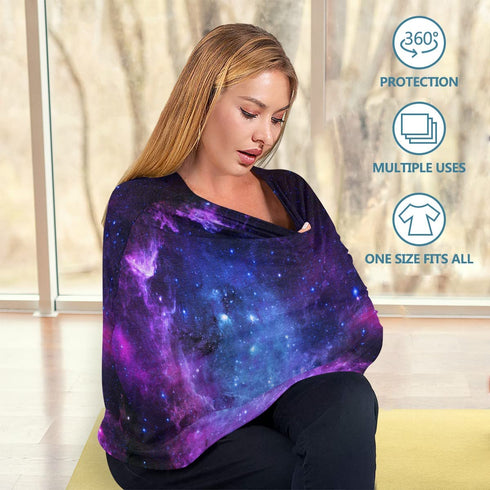 Bolaz Nursing Cover Universe Galaxy Nebula Space Breastfeeding Soft Carseat Canopy Multi Use for Baby Car Seat Covers