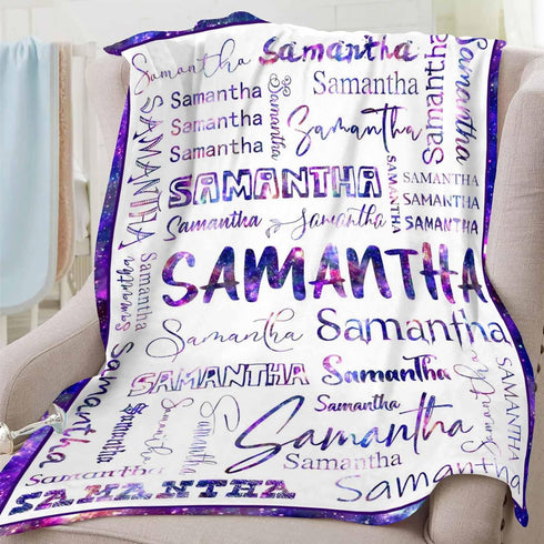 50x40inch D-Story Personalized Baby Blankets with Names, Custom Baby Girls Blanket Initial Swaddle Blanket