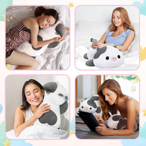 Weighted Stuffed Animals 4.0 Lbs – Cow Plush, Weighted Plush for Kids, Birthday Gifts for Women, Girls, and Males