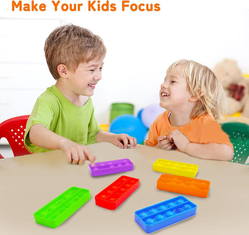 Ten Frame Pop Board, Fidget Toys for Classroom, Montessori Educational Toy Gift for Kids (Set of 6)