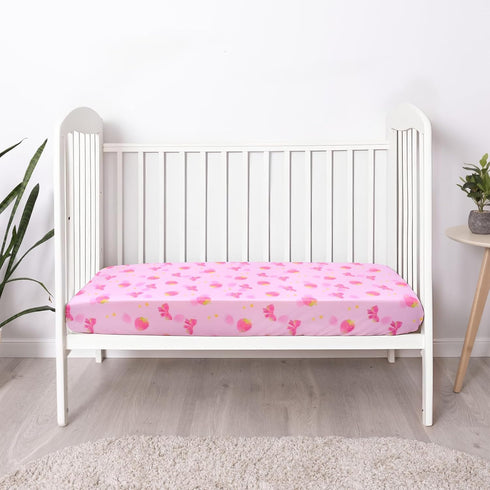 1 Pack UOMNY Crib Sheet,Strawberry Bow Crib Sheets Baby Sheet for Standard Crib and Toddler Mattresses Nursery Bedding