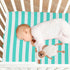 Pigsaly 27x39 Inch Crib Sheets Turquoise White Stripe Baby Sheet for Standard Crib Mattress Boys Girls Toddler Bed
