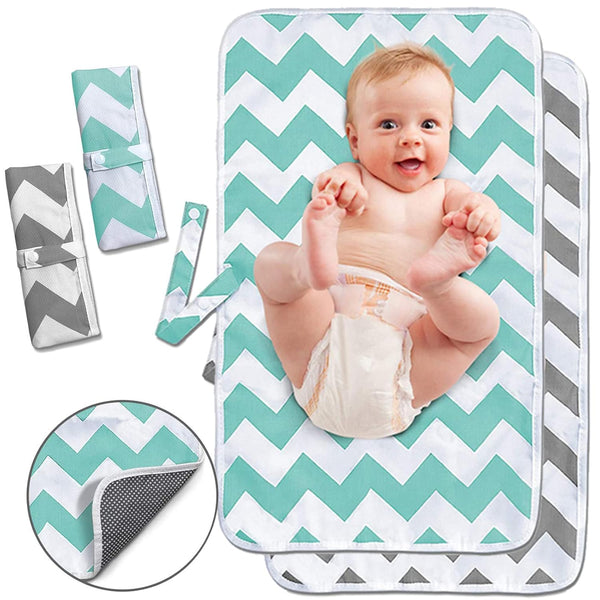 Portable Changing Pad, 2 Pack Baby Waterproof Diaper Changing Mat for Home and Travel