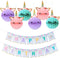 Happy Birthday Banner with Honeycomb Balls for Girls Party Decoration Supplies - Golden Glitter Design