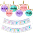 Happy Birthday Banner with Honeycomb Balls for Girls Party Decoration Supplies - Golden Glitter Design
