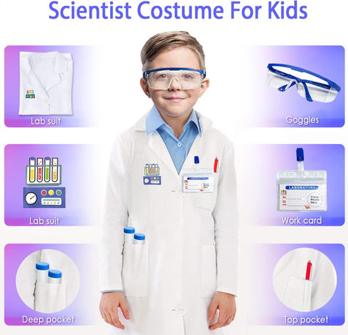 Educational Science Kit for Kids, 56 Experiments, 70+ PCS DIY STEM Projects, Lab Coat Included