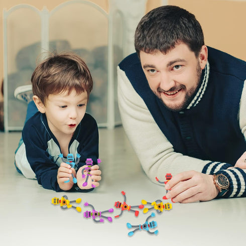 Set 12 ArtCreativity Bendable Robot Figures, of Flexible Men, Robot Party Favors for Boys and Girls, Stress Relief