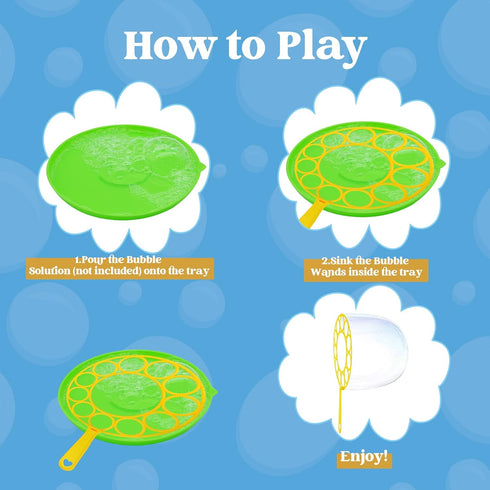JOYIN Big Bubble Wands Set, 18 Pcs Giant Bubble Maker with Tray, 12" Large, Summer Outdoor Activity Party Favors