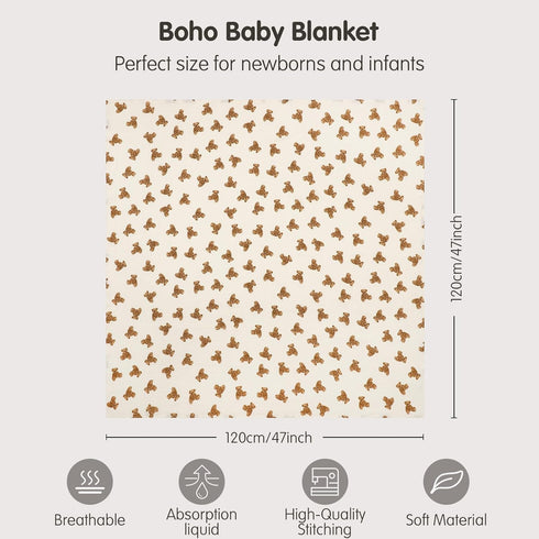 2 Pack 47 47 inches, insular Muslin Swaddle Blankets for Boys Girls, Receiving Baby Blanket Large x Soft Breathable