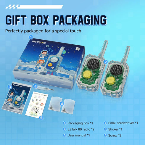 Retevis 80 8-12, 6 7 8 9 10 12 EZTalk Science Kits for Kids Age STEM Kits Walkie Talkies for Kids, DIY Electronics