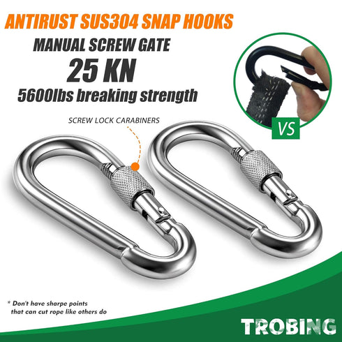 Trobing Swing Swivel - 30KN Rotational Safety Device, 360° Rotator for Aerial Yoga, Hammock, Swing, Rock Climbing