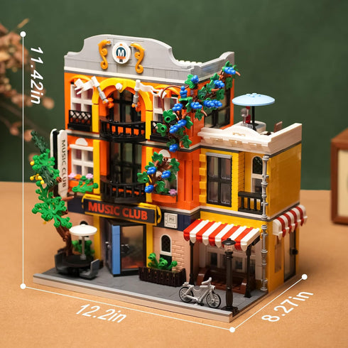 Sets 8-14 1683 ENJBRICK Flowers City Jazz Club Building for Adutls, Architecture House Building Kit for Boys and Girls