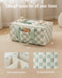 Blissful Diary Checkered Diaper Caddy Organizer, Stylish Nursery Storage Basket, Gift for Baby Shower, Newborn