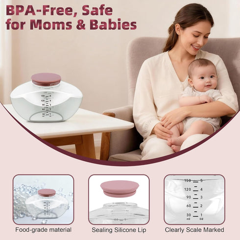 Kearnybo M9-6 Pack 150ml Pump Bottles Compatible with Breastmilk Storage Containers, Electric Breast Pump Replacement