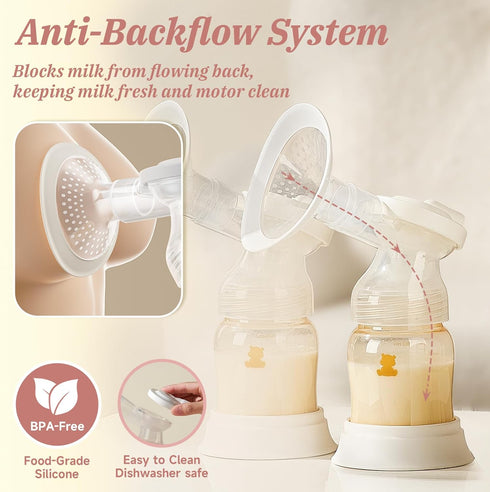 4 9 2500mAh Snow Bear Electric Breast Pump, Pumping Modes & Intensity Levels, Portable Split-Tube Design