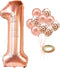 KatchOn Giant Rose Gold 1 Balloon Set - 40 Inch, First Birthday Decorations for Girl, Number One Balloon, Rose Gold