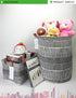 LANGYASHAN Rectangular Canvas Fabric Storage Bin with Handles for Organizing Home Kitchen Toys - Black Line